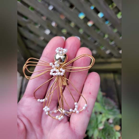 Vintage Hand Made wire and bead brooch 2 inch very cute ✨ - Picture 2 of 5